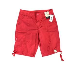 St Johns Bay Cargo Bermuda Shorts Coral Pink Size 8 NWT
